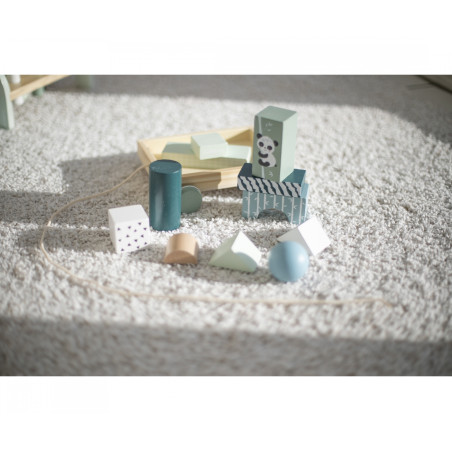 Eichhorn Bauwagen mit 11 Bausteinen | Holzspielzeug ab 1 Jahr