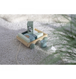 Eichhorn Bauwagen mit 11 Bausteinen | Holzspielzeug ab 1 Jahr