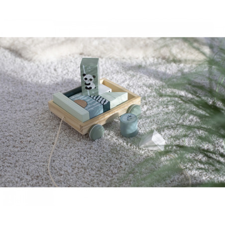 Eichhorn Bauwagen mit 11 Bausteinen | Holzspielzeug ab 1 Jahr