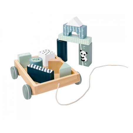 Eichhorn Bauwagen mit 11 Bausteinen | Holzspielzeug ab 1 Jahr