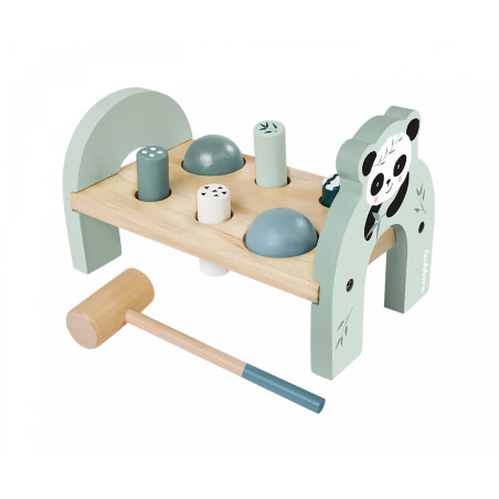 Eichhorn Holz Klopfbank mit 6 Stiften & Hammer – Motorik Spielzeug