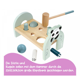 Eichhorn Holz Klopfbank mit 6 Stiften & Hammer – Motorik Spielzeug