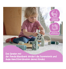 Eichhorn Holz Klopfbank mit 6 Stiften & Hammer – Motorik Spielzeug