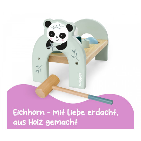 Eichhorn Holz Klopfbank mit 6 Stiften & Hammer – Motorik Spielzeug
