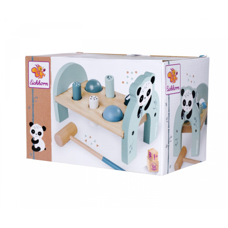 Eichhorn Holz Klopfbank mit 6 Stiften & Hammer – Motorik Spielzeug