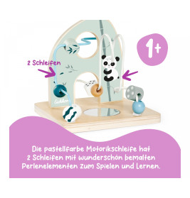 Eichhorn Motorikschleife Holz | Feinmotorik & Wahrnehmung | Ab 1 Jahr | Langlebig & Bunt