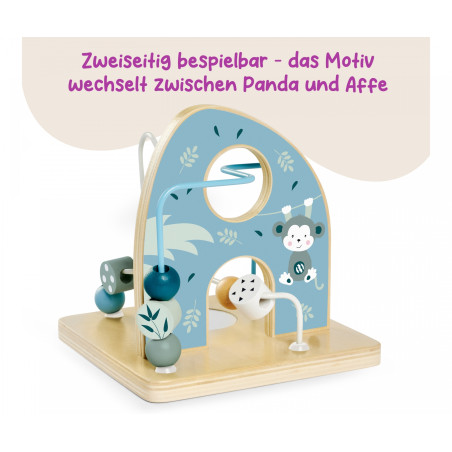 Eichhorn Motorikschleife Holz | Feinmotorik & Wahrnehmung | Ab 1 Jahr | Langlebig & Bunt