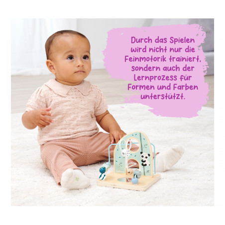Eichhorn Motorikschleife Holz | Feinmotorik & Wahrnehmung | Ab 1 Jahr | Langlebig & Bunt