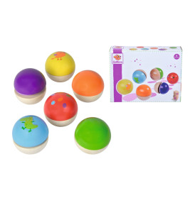 Eichhorn Sound Kugeln Holz | 6 bunte Klangkugeln für Babys ab 12 Monate