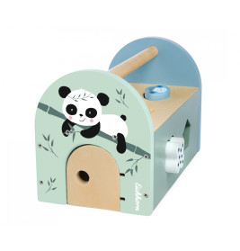 Eichhorn Steckbox aus Holz | Motorik-Spielzeug ab 12 Monate | Panda