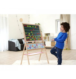 Eichhorn Magnettafel Standtafel Holz für Kinder inkl. Zubehör | Kreide & Magnetfunktion