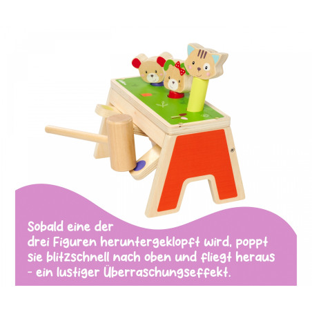Eichhorn Klopfspiel Pop Up Holz – Spielzeug ab 1 Jahr | Feinmotorik
