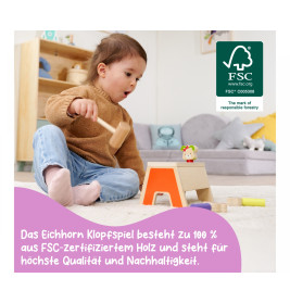 Eichhorn Klopfspiel Pop Up Holz – Spielzeug ab 1 Jahr | Feinmotorik