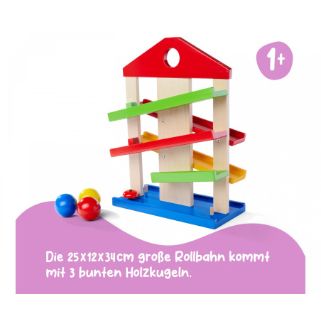 Eichhorn Kugelbahn-Haus | Holz | 5 Bahnen | Ab 1 Jahr mit Glocke