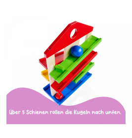 Eichhorn Kugelbahn-Haus | Holz | 5 Bahnen | Ab 1 Jahr mit Glocke