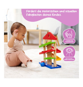 Eichhorn Kugelbahn-Haus | Holz | 5 Bahnen | Ab 1 Jahr mit Glocke