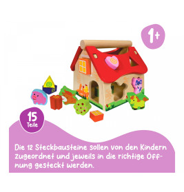 Eichhorn Steckhaus Holz – Motorikspiel & Farben lernen ab 12 Monate