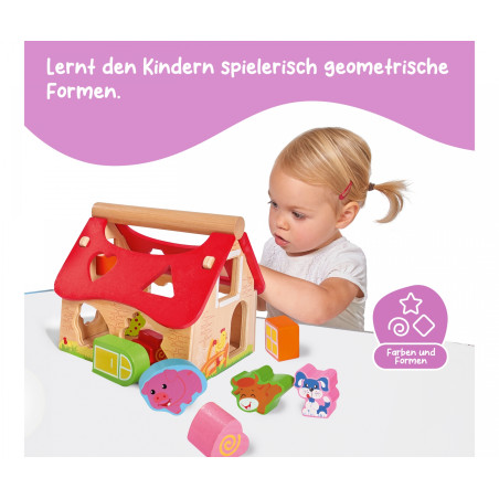Eichhorn Steckhaus Holz – Motorikspiel & Farben lernen ab 12 Monate