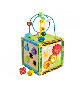 Eichhorn Color Kleines Spiele-Center Holz – Motorikwürfel für Kinder ab 1 Jahr