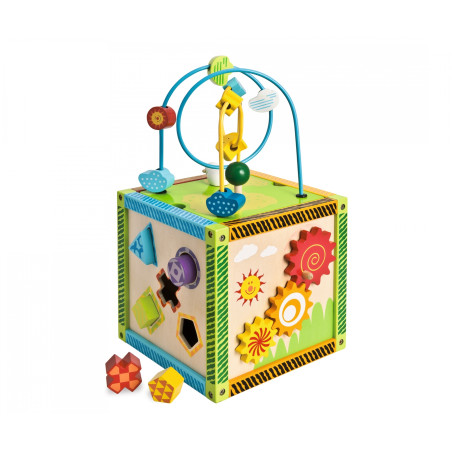 Eichhorn Color Kleines Spiele-Center Holz – Motorikwürfel für Kinder ab 1 Jahr