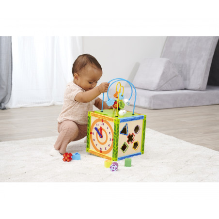 Eichhorn Color Kleines Spiele-Center Holz – Motorikwürfel für Kinder ab 1 Jahr