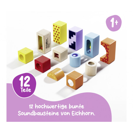 Eichhorn Color Soundbausteine Holz 12-teilig – Klang & Motorik