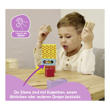 Eichhorn Color Soundbausteine Holz 12-teilig – Klang & Motorik