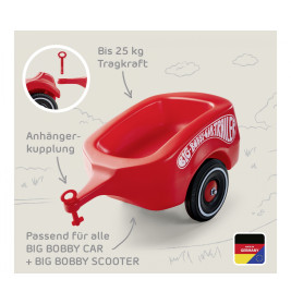 BIG Bobby Car Anhänger Rot | Für Classic & New Modelle