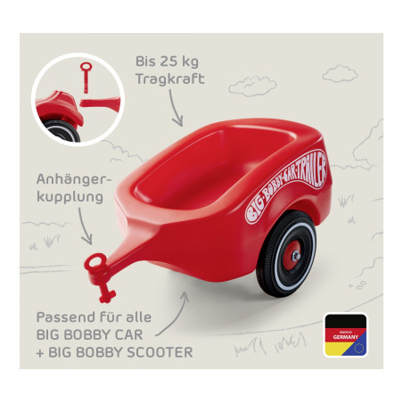 BIG Bobby Car Anhänger Rot | Für Classic & New Modelle