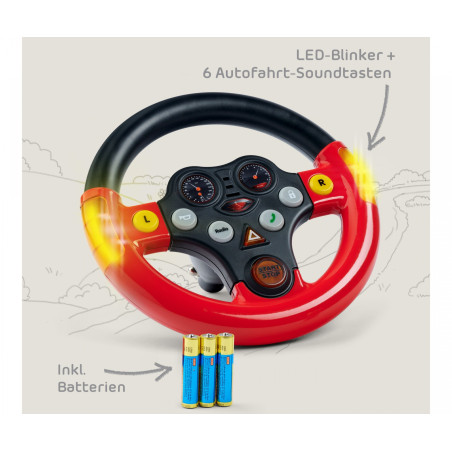 BIG Bobby Car Multi Sound Lenkrad | Realistische Sounds & Licht | Ab 1 Jahr