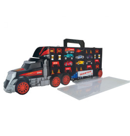 Dickie Toys Truck Carry Case Autokoffer mit 7 Die-Cast Fahrzeugen & Helikopter (62 cm) – Spielzeug für Kinder ab 3 Jahre
