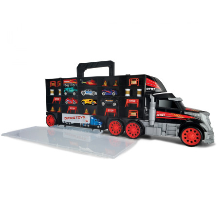 Dickie Toys Truck Carry Case Autokoffer mit 7 Die-Cast Fahrzeugen & Helikopter (62 cm) – Spielzeug für Kinder ab 3 Jahre