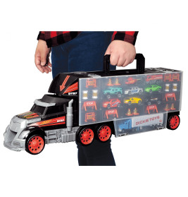 Dickie Toys Truck Carry Case Autokoffer mit 7 Die-Cast Fahrzeugen & Helikopter (62 cm) – Spielzeug für Kinder ab 3 Jahre