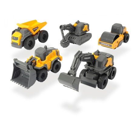 Dickie Volvo Micro Workers 5er Set | Baustellenfahrzeuge für Kids ab 3 Jahren