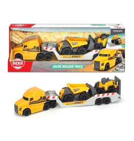 Dickie Toys Mack/Volvo Micro Builder Truck 3er Set | Baustellenfahrzeuge m. LKW