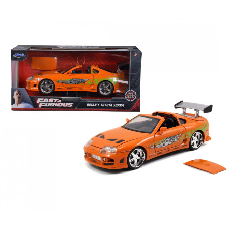 Jada Toys Fast & Furious 1995 Toyota Supra – Die-Cast Modellauto 1:24 | Brian O'Conner Filmfahrzeug – Sammlerstück ab 8 J.