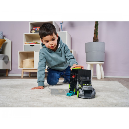 Dickie Toys Small Truck Carry Case – XXL Spielzeug Transporter mit 4 Autos