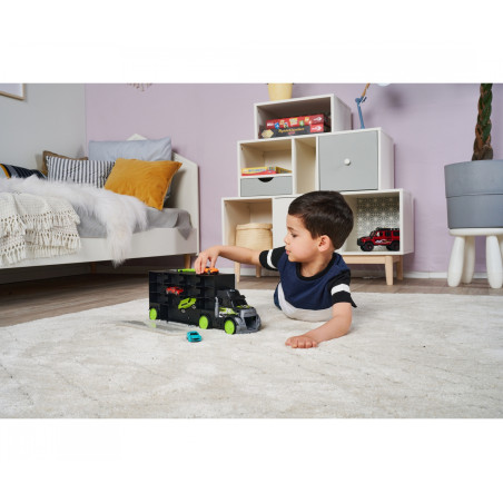Dickie Toys Small Truck Carry Case – XXL Spielzeug Transporter mit 4 Autos