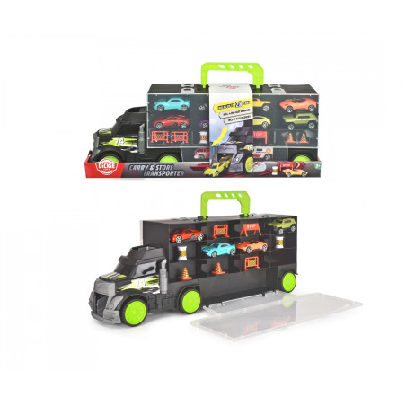 Dickie Toys Small Truck Carry Case – XXL Spielzeug Transporter mit 4 Autos