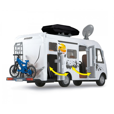 Dickie Toys Hymer Camping Van Set – Spielzeug Camper mit Figur & Grill