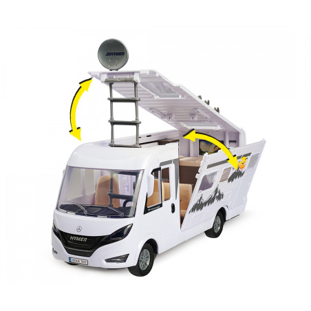 Dickie Toys Hymer Camping Van Set – Spielzeug Camper mit Figur & Grill