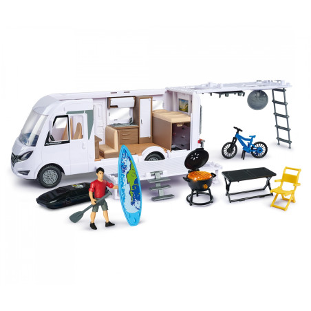 Dickie Toys Hymer Camping Van Set – Spielzeug Camper mit Figur & Grill