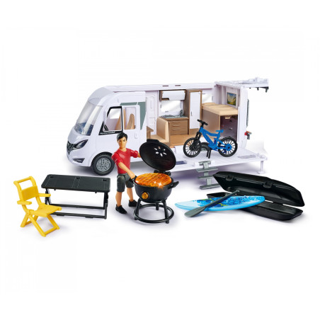Dickie Toys Hymer Camping Van Set – Spielzeug Camper mit Figur & Grill