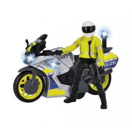 Dickie Toys Police Bike – Spielzeug Polizei Motorrad mit Licht & Sound (17cm)