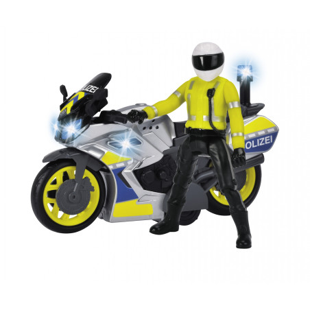 Dickie Toys Police Bike – Spielzeug Polizei Motorrad mit Licht & Sound (17cm)