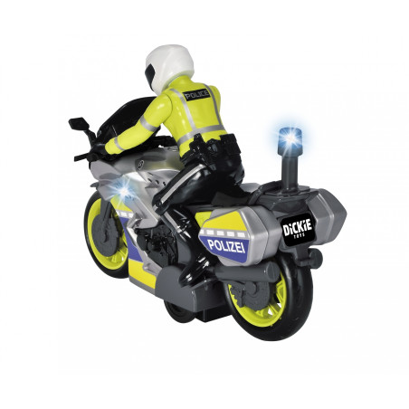Dickie Toys Police Bike – Spielzeug Polizei Motorrad mit Licht & Sound (17cm)