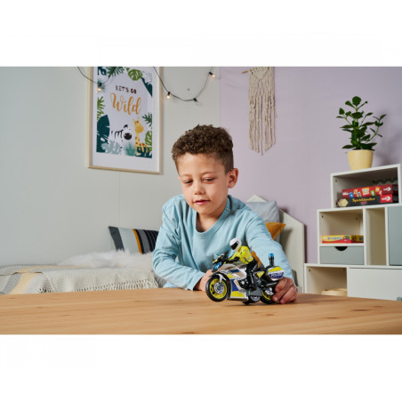 Dickie Toys Police Bike – Spielzeug Polizei Motorrad mit Licht & Sound (17cm)