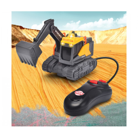 Dickie Toys Mini Excavator ferngesteuert | Kabelsteuerung | 14 cm