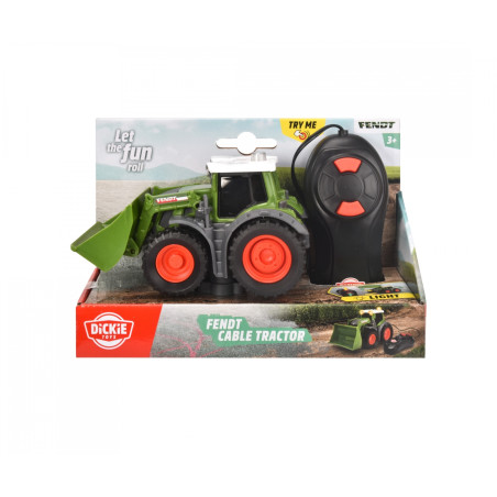 Dickie Toys Fendt Traktor | Ferngesteuert mit Kabel | Bewegliche Frontschaufel & Licht | 1:32 für Kinder
