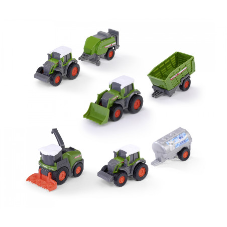 Dickie Toys Fendt Micro Team (203732001) – Bauernhof Fahrzeuge sortiert | Original Lizenz, 9cm ab 3J